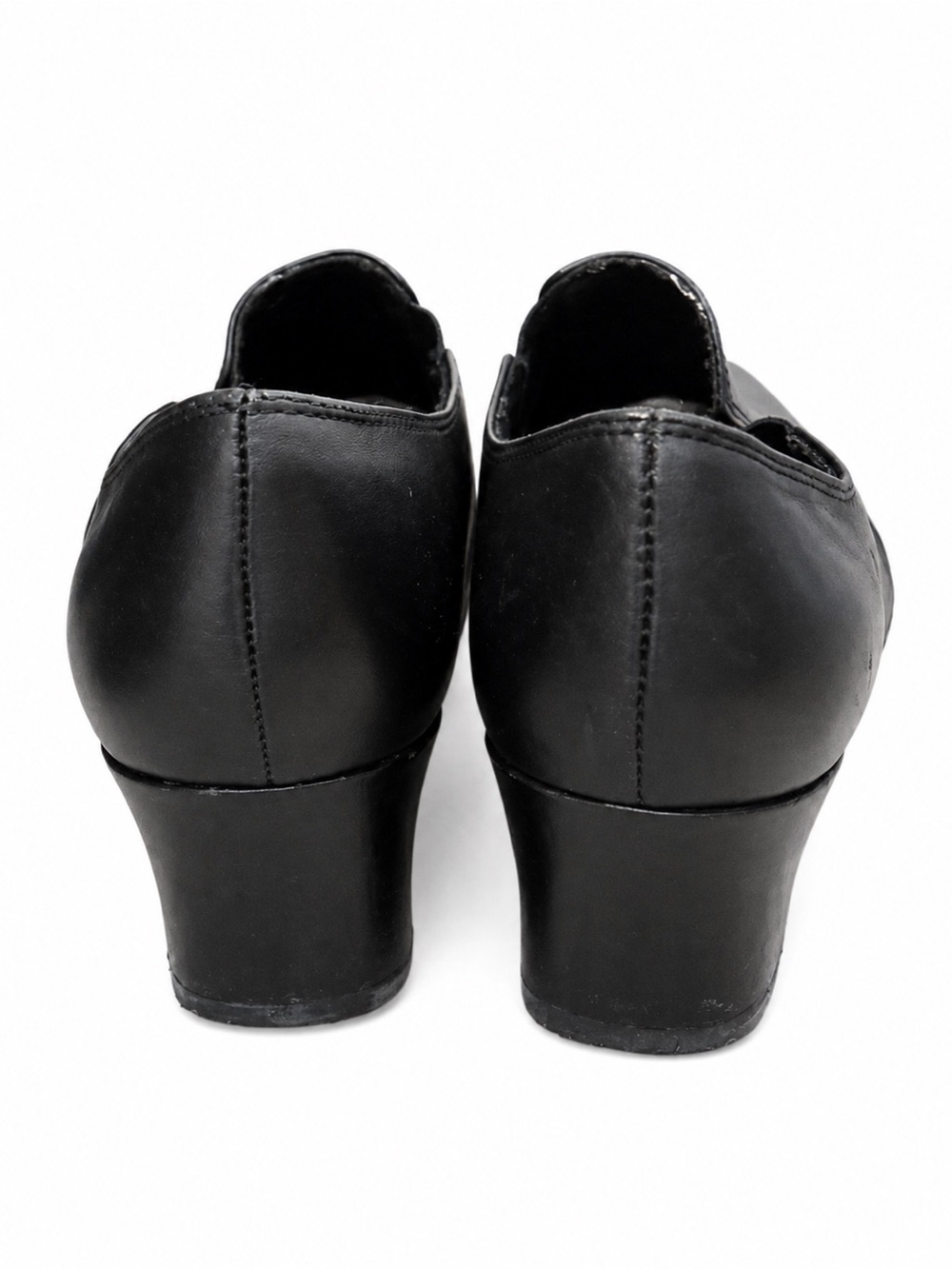 Liz Baker Black Leather Loafer Heels Women’s 8.5M Square Toe Career Shoes - Picture 5 of 7